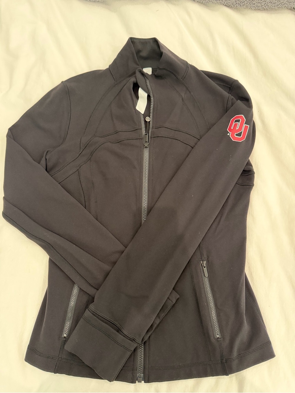 lululemon athletica Black Full-Zip Utility Jacket with Red Logo